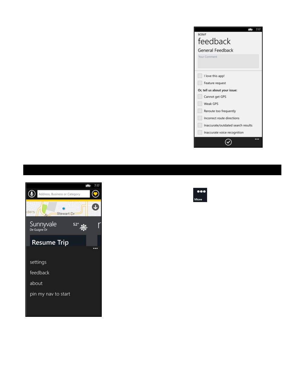 3 feedback, Extras | Telenav Scout v1.2 for Windows for T-Mobile User Manual | Page 57 / 70