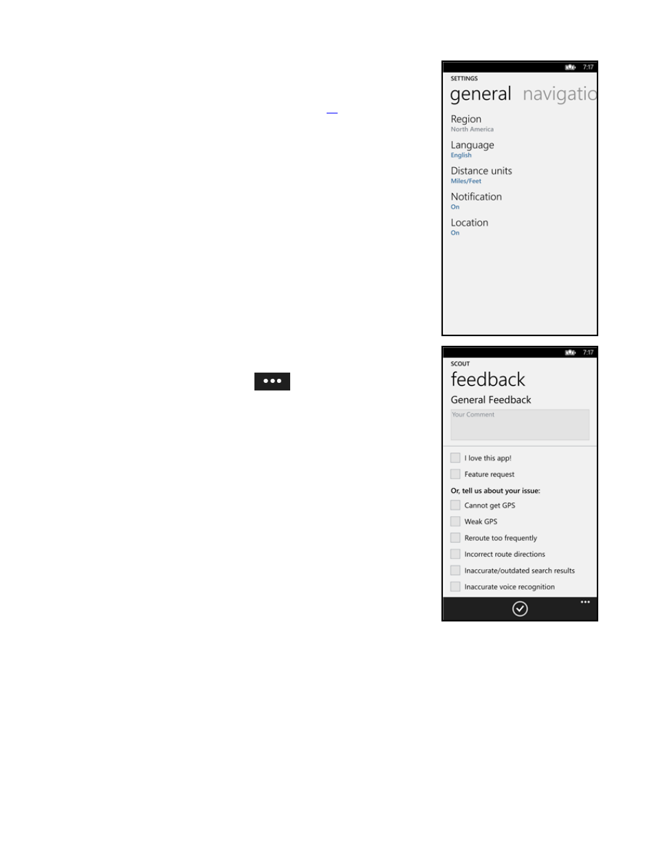 1 settings, 2 feedback | Telenav Scout v1.2 for Windows for T-Mobile User Manual | Page 58 / 70