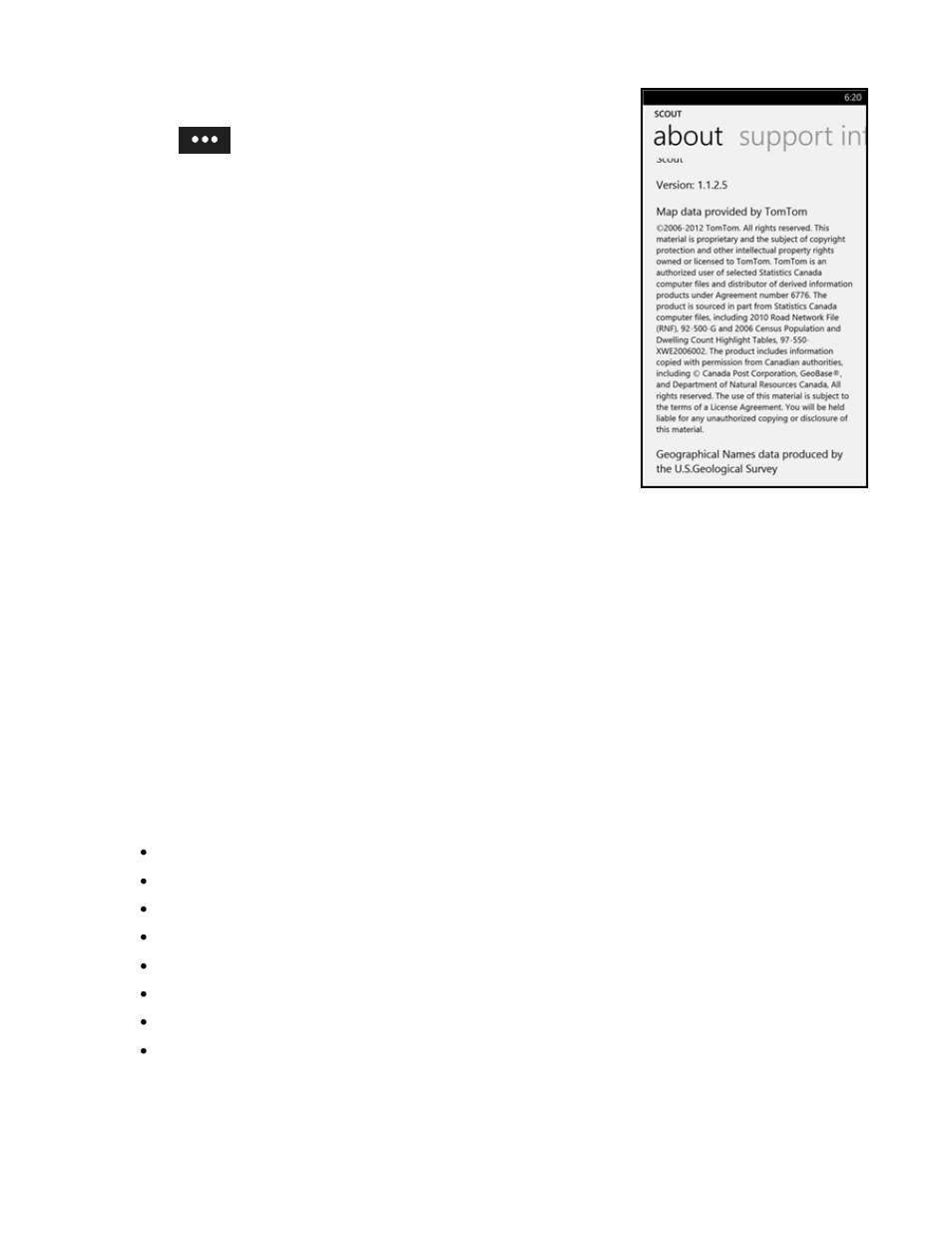3 about, 1 about, 2 support info | 3 diagnostic tools | Telenav Scout v1.2 for Windows for T-Mobile User Manual | Page 59 / 70