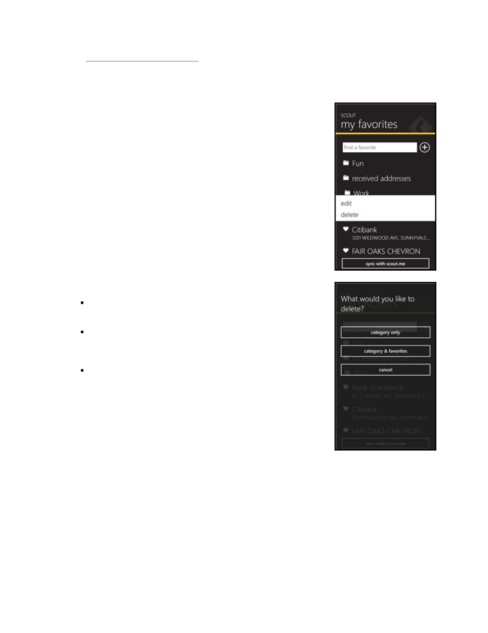 Delete or rename a category | Telenav Scout v1.0 for Windows for T-Mobile User Manual | Page 53 / 74