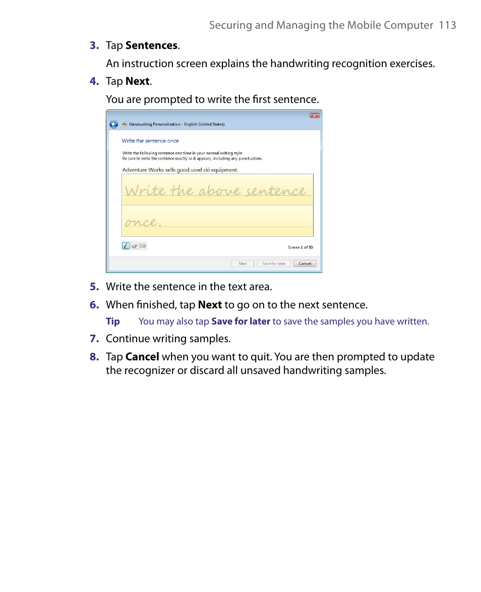 Telenav for Unlocked Supported Devices: Mobile Office - HTC Shift User Manual | Page 113 / 136