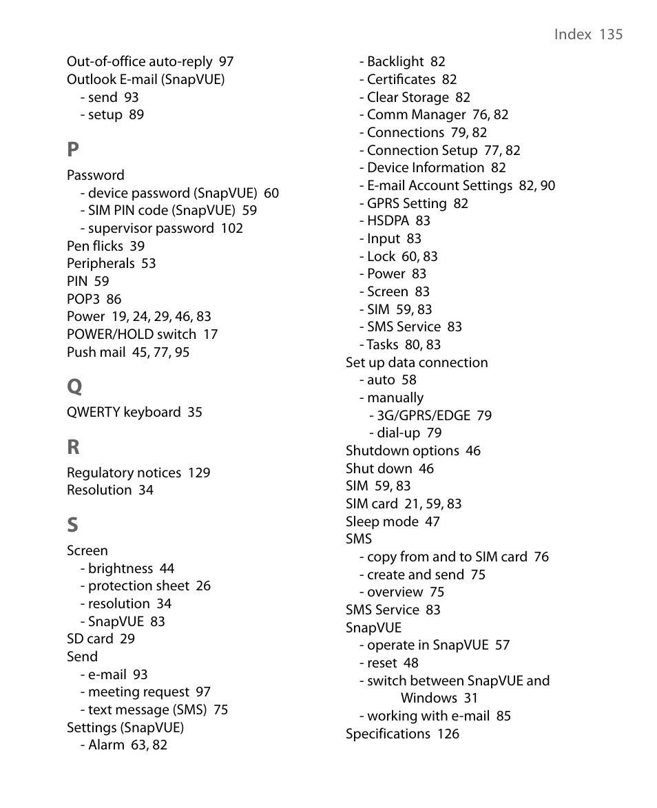 Telenav for Unlocked Supported Devices: Mobile Office - HTC Shift User Manual | Page 135 / 136