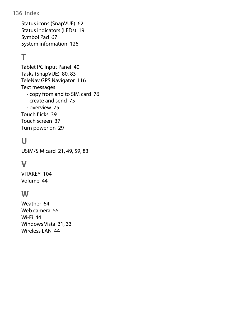 Telenav for Unlocked Supported Devices: Mobile Office - HTC Shift User Manual | Page 136 / 136