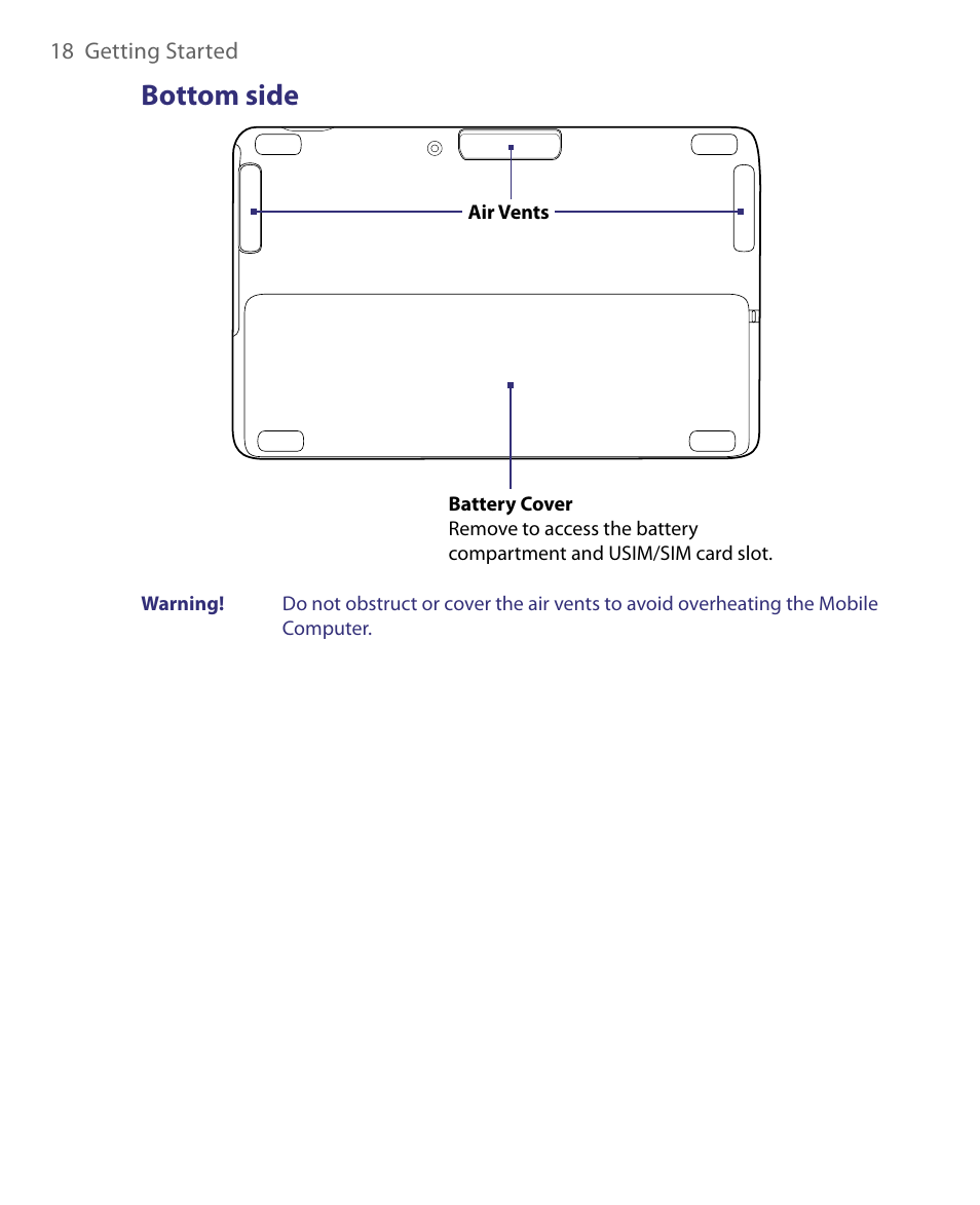 Bottom side | Telenav for Unlocked Supported Devices: Mobile Office - HTC Shift User Manual | Page 18 / 136