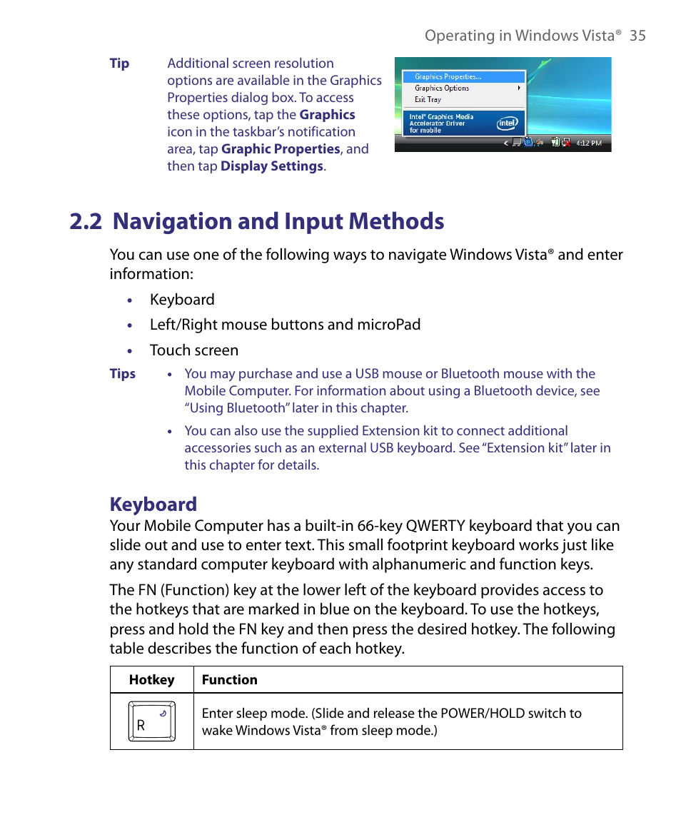 2 navigation and input methods, Keyboard | Telenav for Unlocked Supported Devices: Mobile Office - HTC Shift User Manual | Page 35 / 136