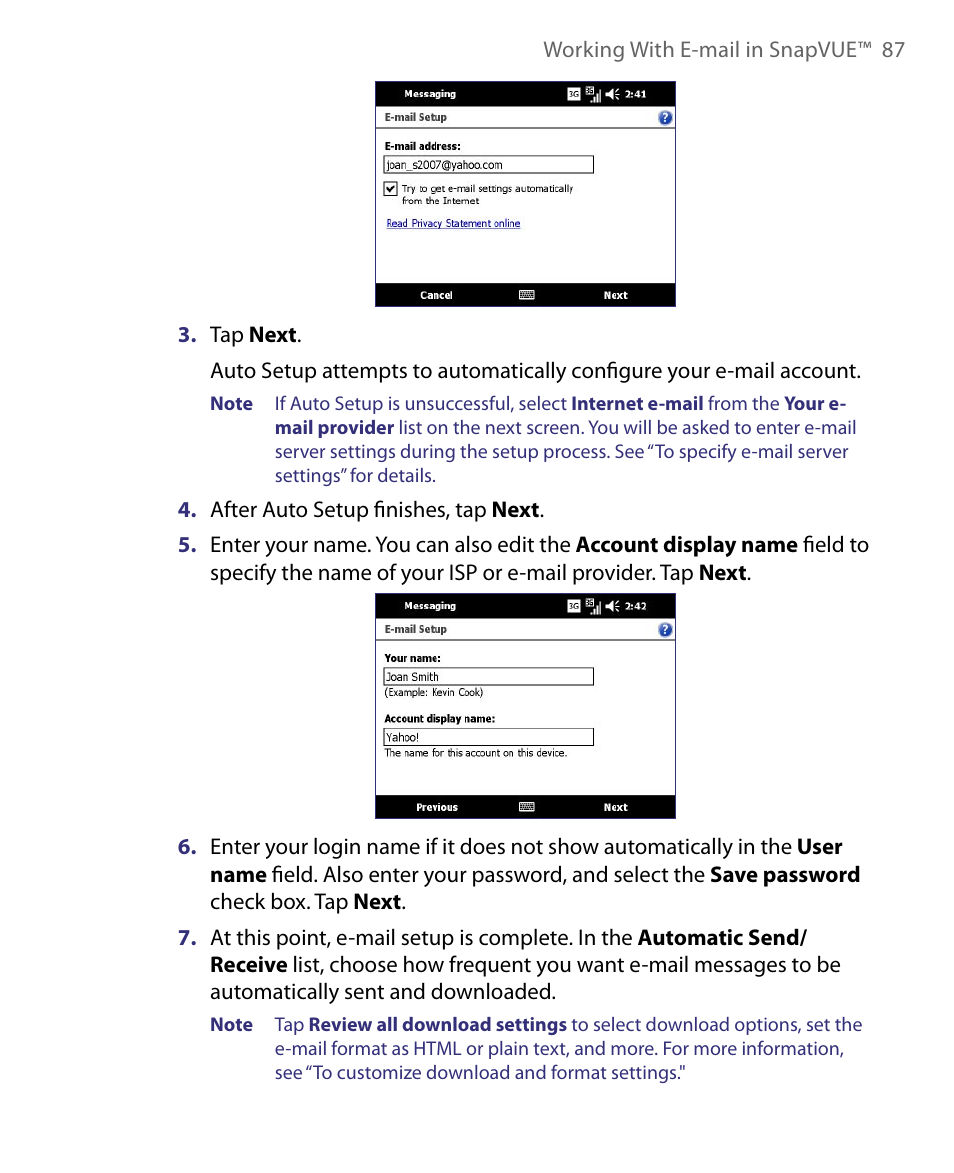 Telenav for Unlocked Supported Devices: Mobile Office - HTC Shift User Manual | Page 87 / 136
