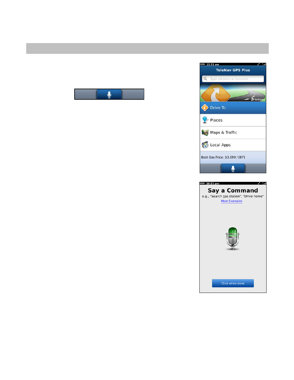 Speech input | Telenav for Verizon Supported Devices: v6.2 for BlackBerry User Manual | Page 16 / 64