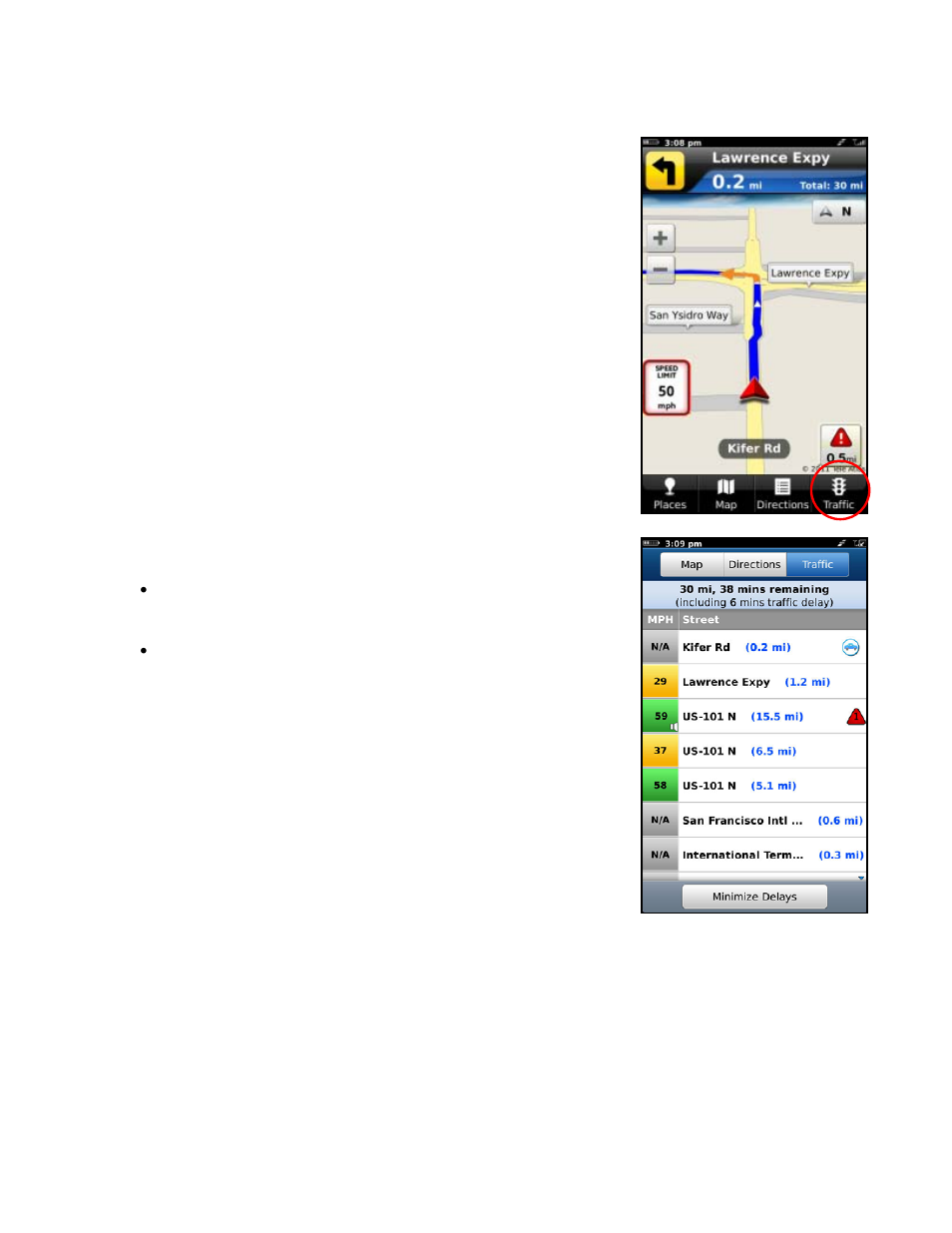 Avoiding traffic, From traffic summary | Telenav for Verizon Supported Devices: v6.2 for BlackBerry User Manual | Page 35 / 64