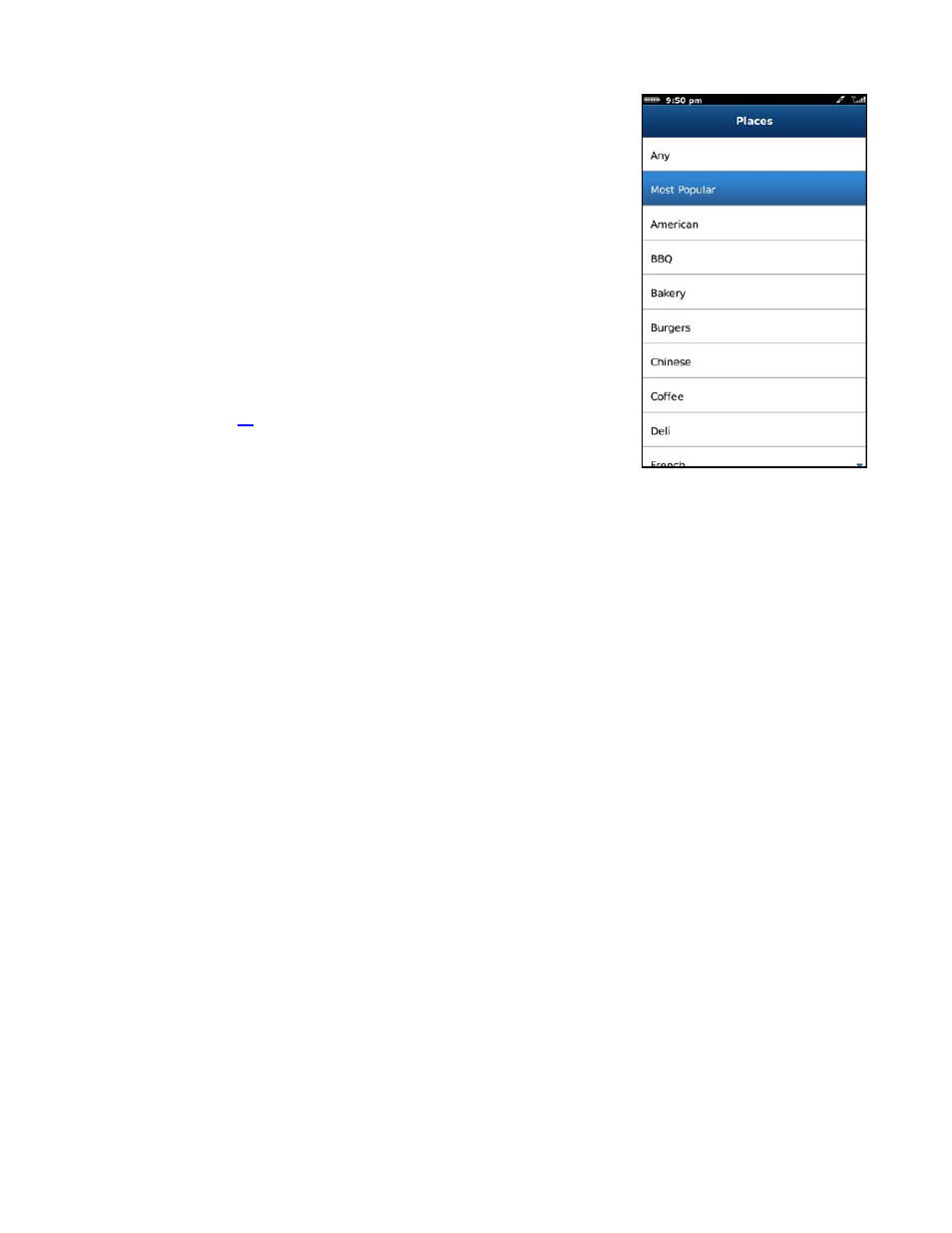 Most popular category, Search for gas by price | Telenav for Verizon Supported Devices: v6.2 for BlackBerry User Manual | Page 42 / 64