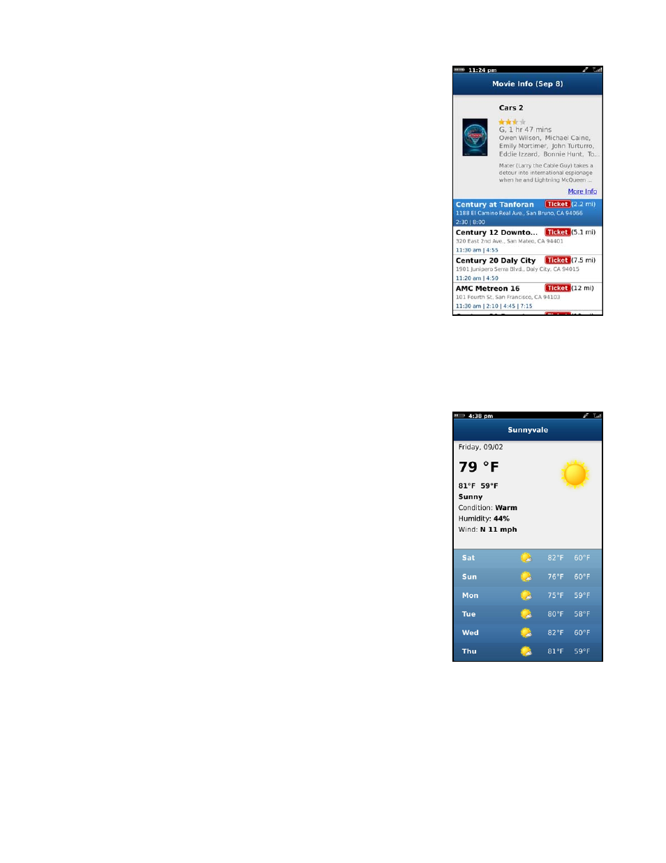 Weather | Telenav for Verizon Supported Devices: v6.2 for BlackBerry User Manual | Page 47 / 64