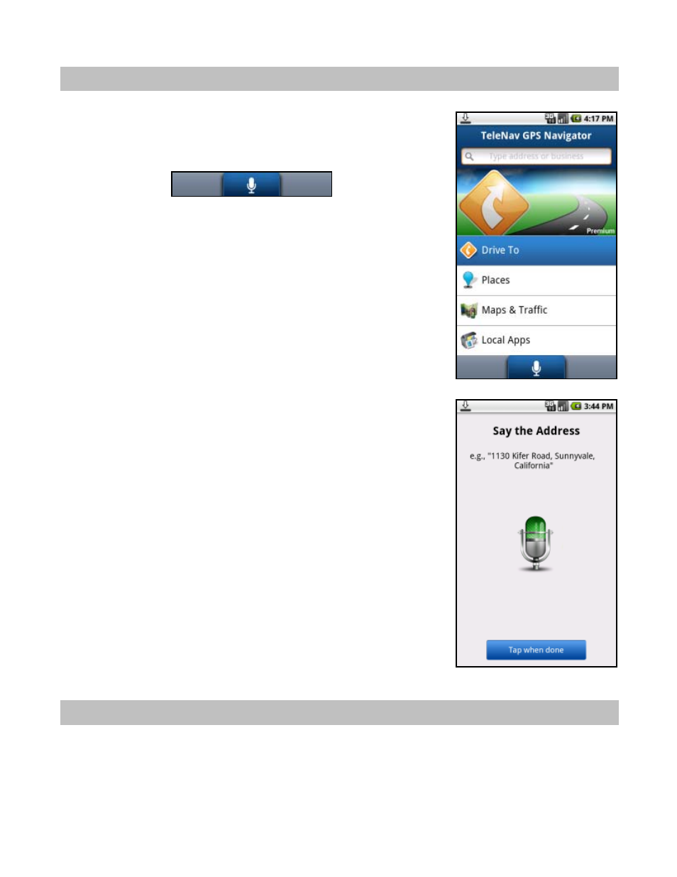 Speech input, Using a bluetooth headset | Telenav for Verizon Supported Devices: v6.2 for Android phones User Manual | Page 10 / 57