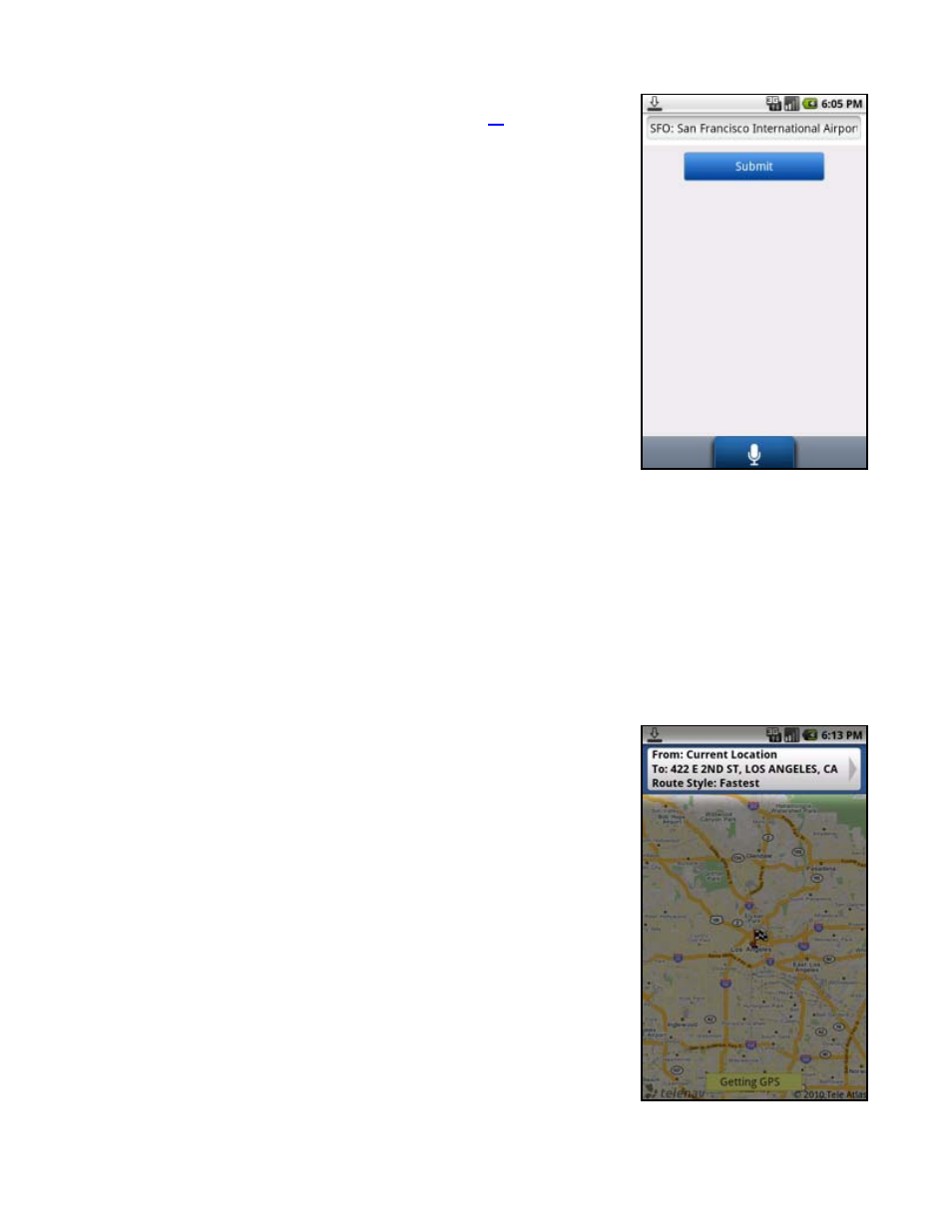 Route screen, Other ways to get directions | Telenav for Verizon Supported Devices: v6.2 for Android phones User Manual | Page 19 / 57