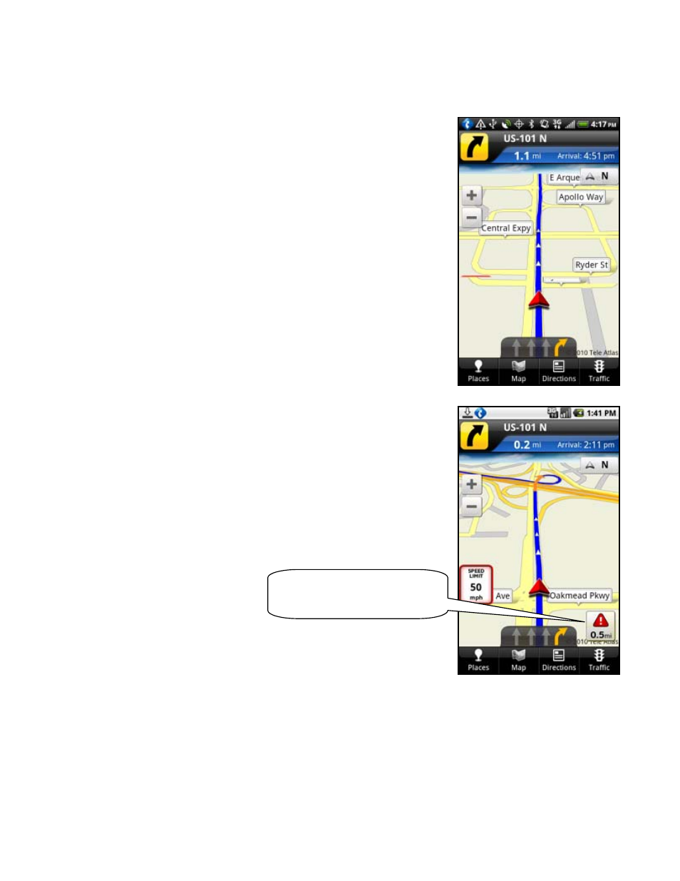 3d moving map | Telenav for Verizon Supported Devices: v6.2 for Android phones User Manual | Page 24 / 57