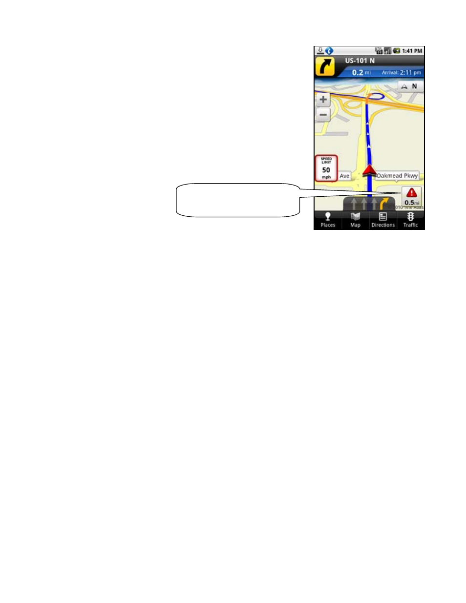 From traffic icon | Telenav for Verizon Supported Devices: v6.2 for Android phones User Manual | Page 30 / 57