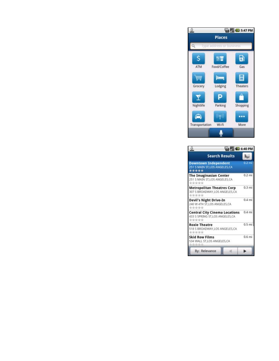 Search by category | Telenav for Verizon Supported Devices: v6.2 for Android phones User Manual | Page 32 / 57