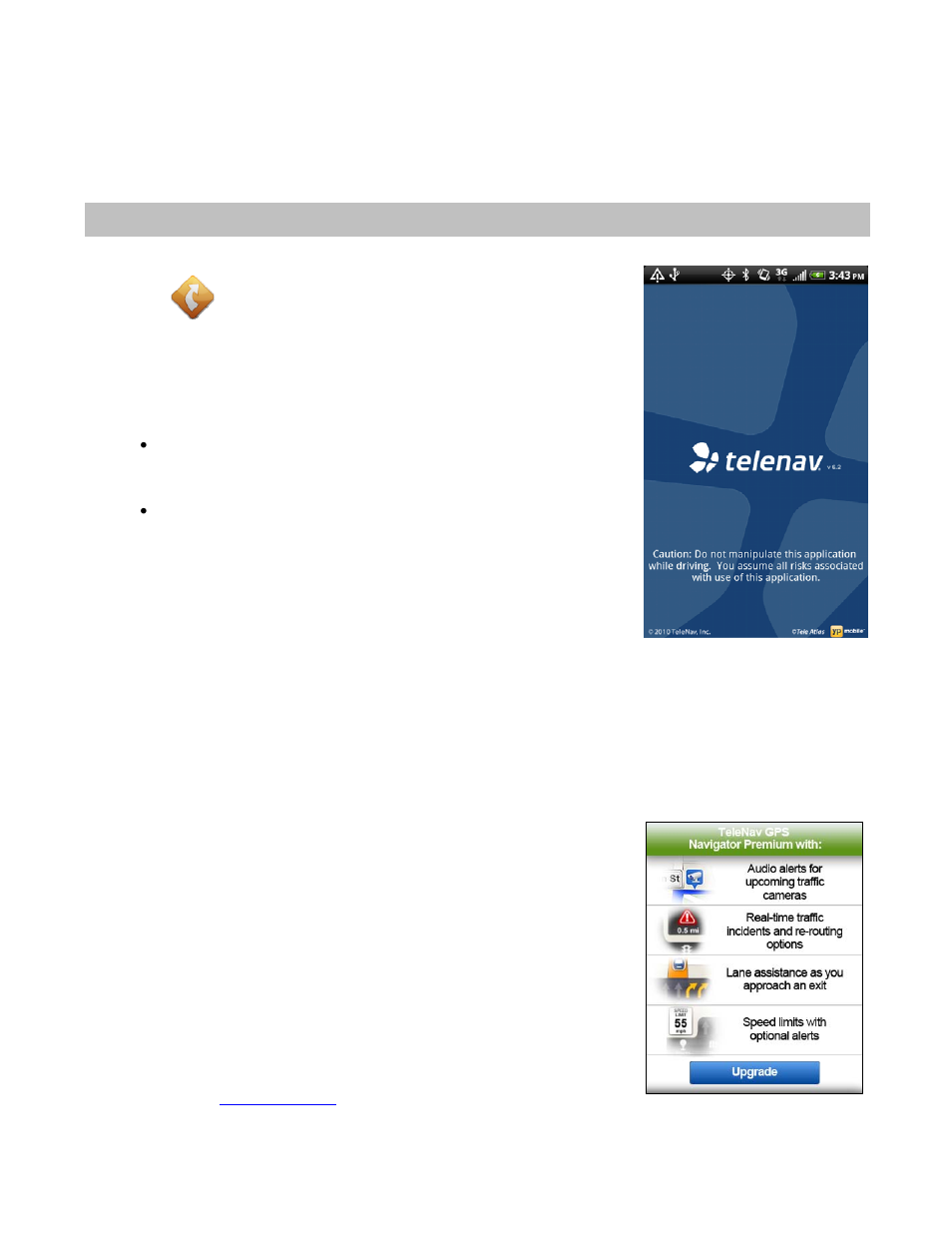 Network access, Launching telenav gps navigator, Registration | Telenav for Verizon Supported Devices: v6.2 for Android phones User Manual | Page 9 / 57