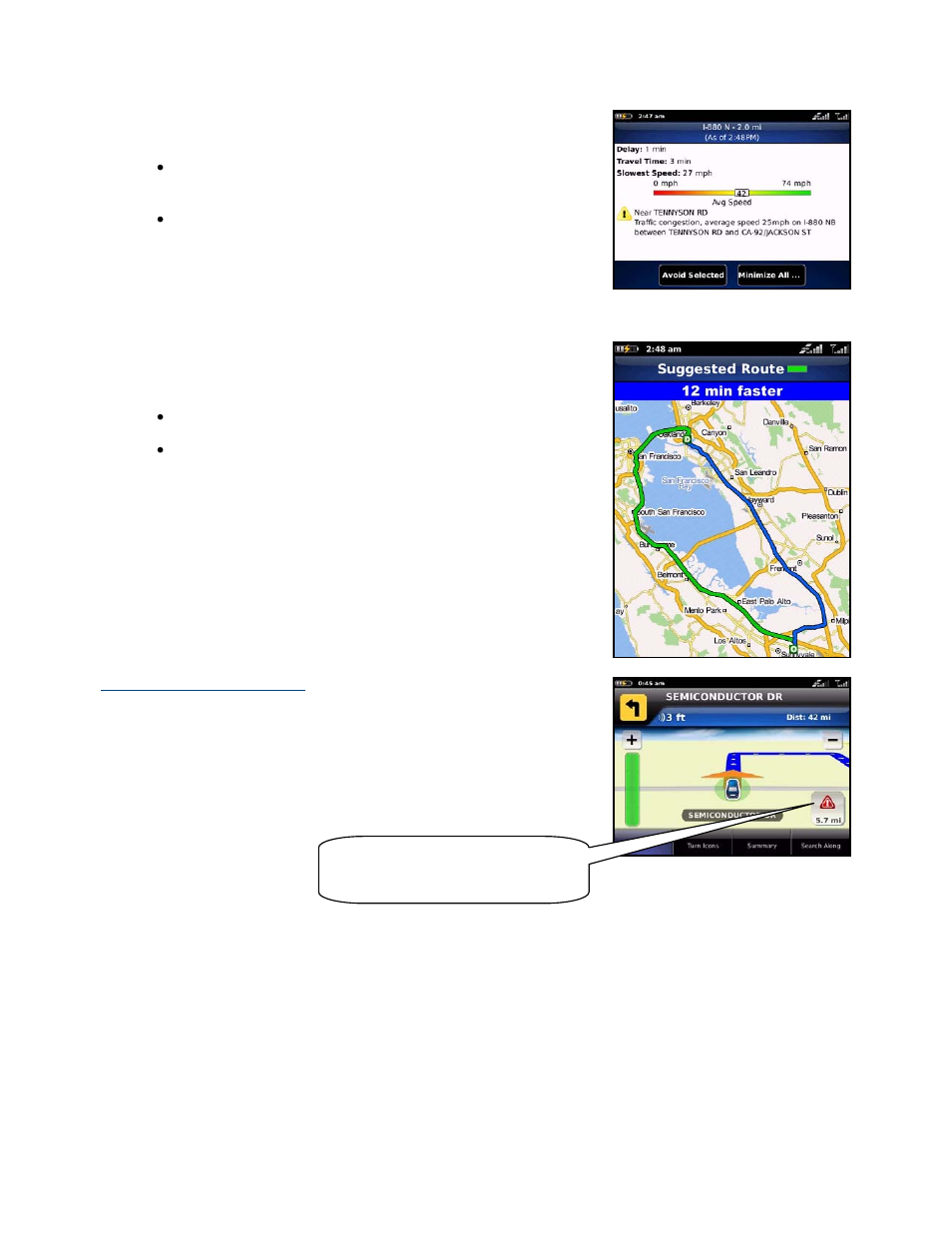 Avoid ahead (audio detour) | Telenav for Verizon Supported Devices: v5.5 for BlackBerry Storm User Manual | Page 37 / 64