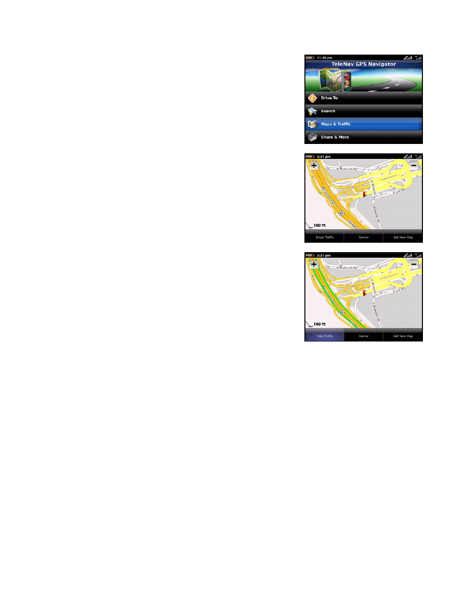 Check traffic | Telenav for Verizon Supported Devices: v5.5 for BlackBerry Storm User Manual | Page 46 / 64