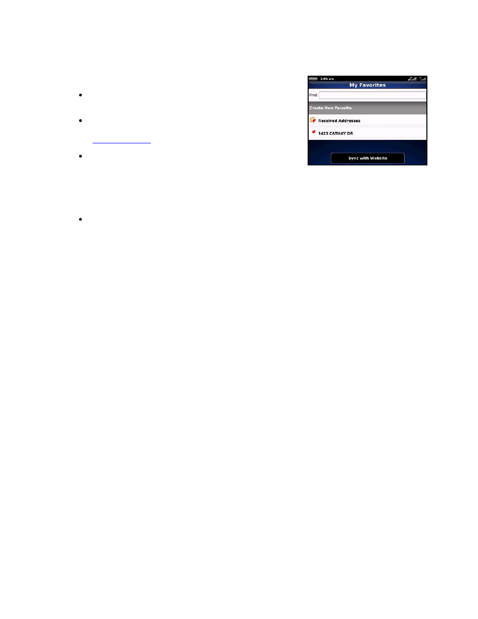 My favorites | Telenav for Verizon Supported Devices: v5.5 for BlackBerry Storm User Manual | Page 48 / 64