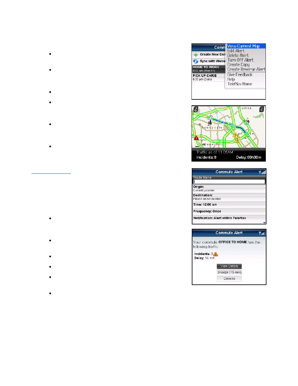 Create new alert | Telenav for Verizon Supported Devices: v5.5 for BlackBerry Storm User Manual | Page 50 / 64