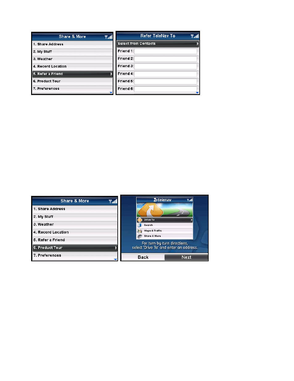Product tour, Preferences | Telenav for Verizon Supported Devices: v5.5 for BlackBerry Tour User Manual | Page 56 / 68
