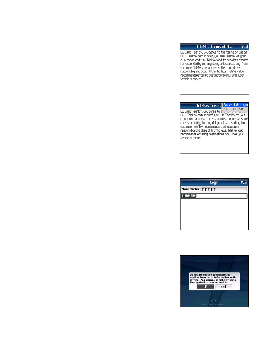 Terms of use, Registration | Telenav for Alltel Supported Devices: v5.1 for BlackBerry 8130 User Manual | Page 11 / 52