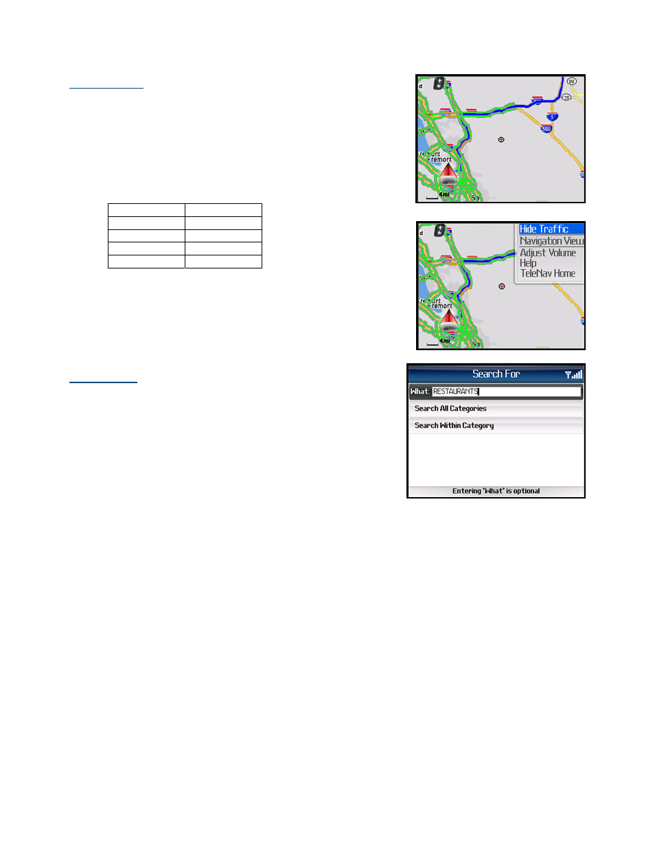 Map summary, Search along | Telenav for Alltel Supported Devices: v5.1 for BlackBerry 8130 User Manual | Page 32 / 52