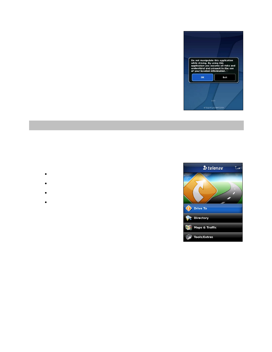 Telenav gps navigator menu overview, Main menu | Telenav for Verizon Supported Devices: v5.1 for BlackBerry Storm User Manual | Page 12 / 56