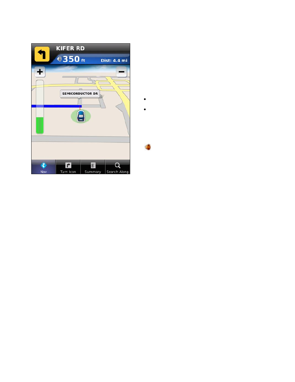 Navigation views | Telenav for Verizon Supported Devices: v5.1 for BlackBerry Storm User Manual | Page 30 / 56