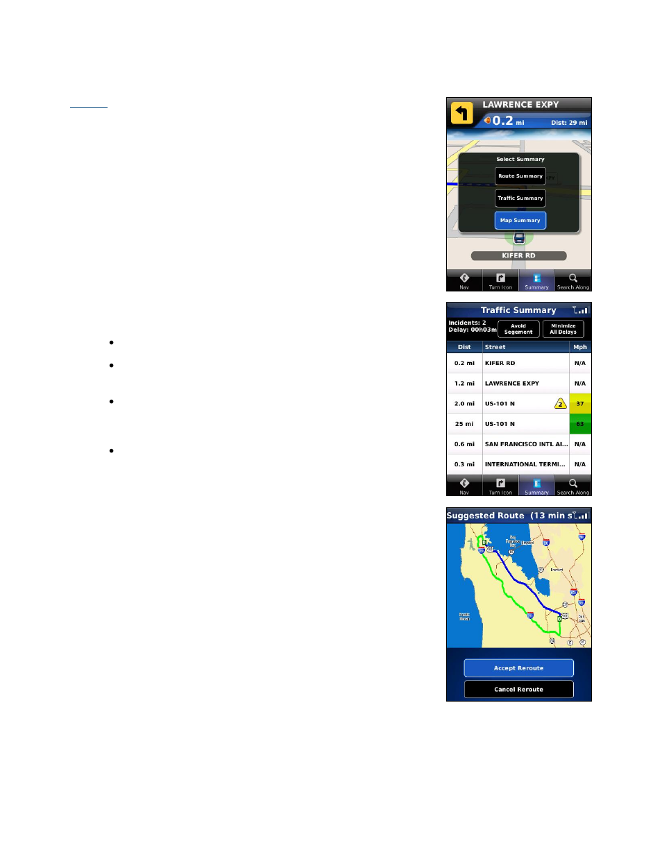 Re-routing options, Manual | Telenav for Verizon Supported Devices: v5.1 for BlackBerry Storm User Manual | Page 36 / 56