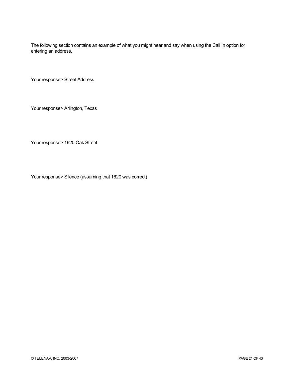Telenav for Sprint Supported Devices: v5.0 for Palm Treo 700p, Treo 755p User Manual | Page 21 / 43