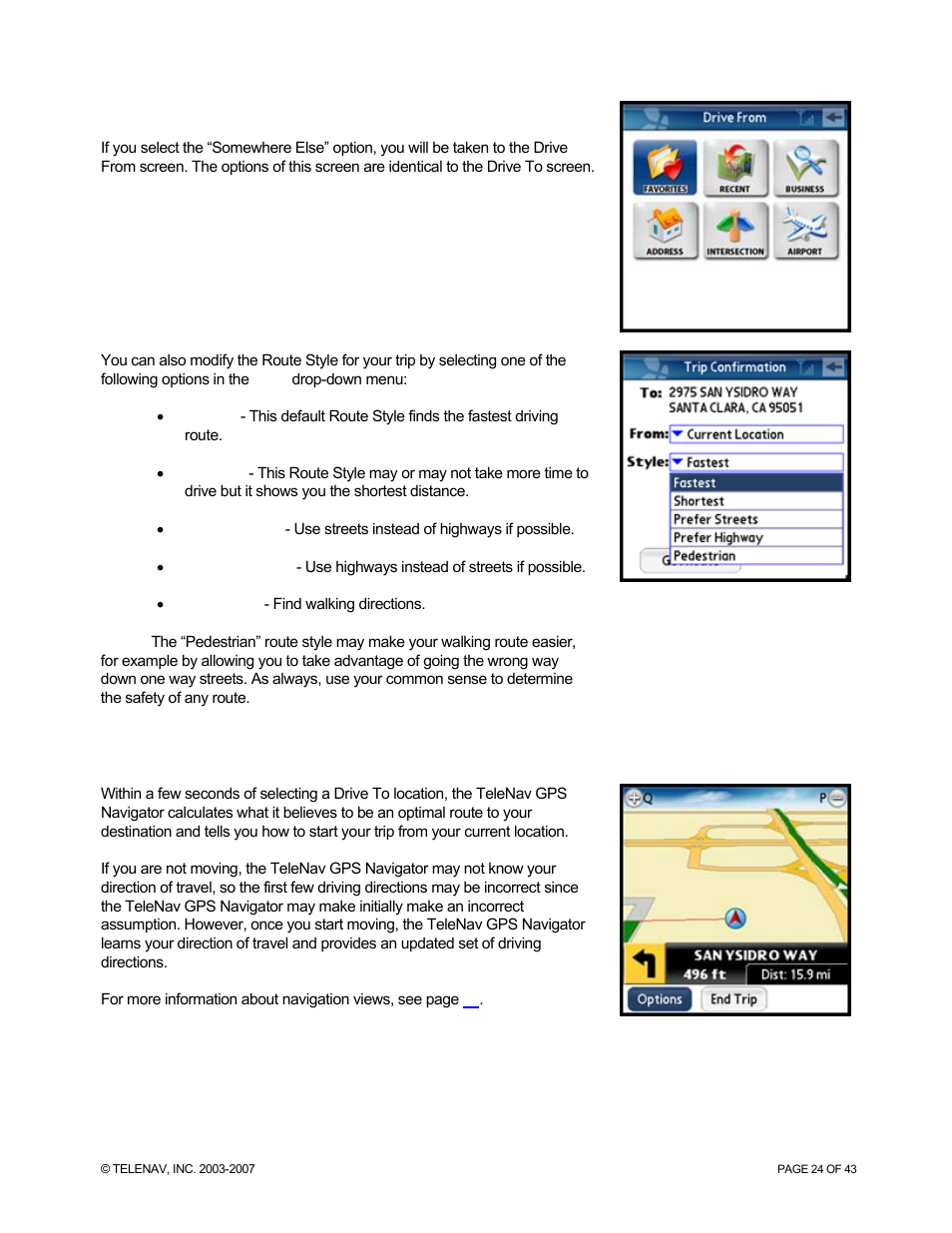 Telenav for Sprint Supported Devices: v5.0 for Palm Treo 700p, Treo 755p User Manual | Page 24 / 43