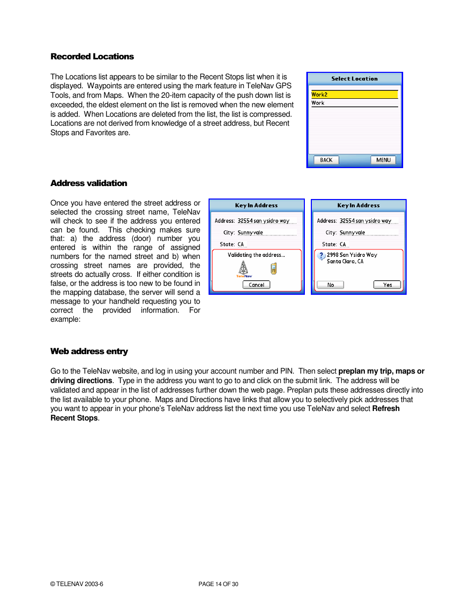 Telenav for Verizon Supported Devices: v4.1 for Palm Treo 650 User Manual | Page 14 / 30