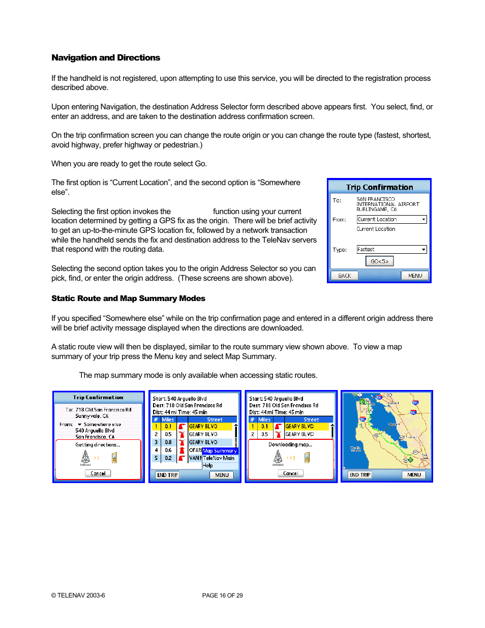Telenav for Verizon Supported Devices: v4.1 for Palm Treo 700w User Manual | Page 16 / 29