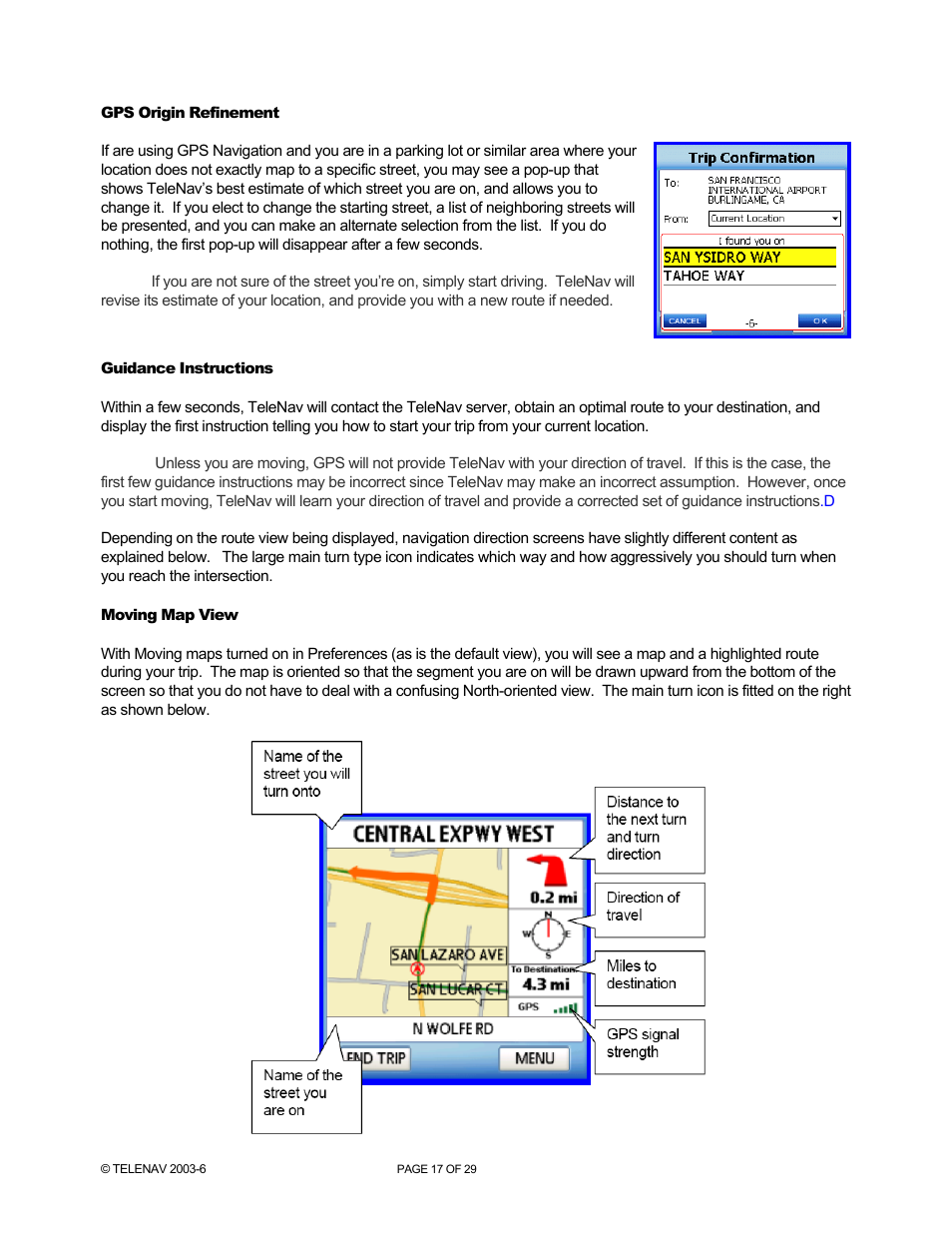 Telenav for Verizon Supported Devices: v4.1 for Palm Treo 700w User Manual | Page 17 / 29
