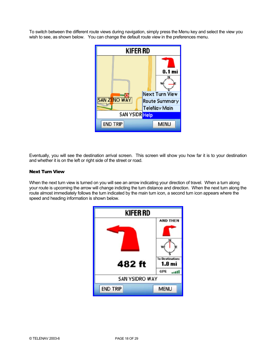 Telenav for Verizon Supported Devices: v4.1 for Palm Treo 700w User Manual | Page 18 / 29