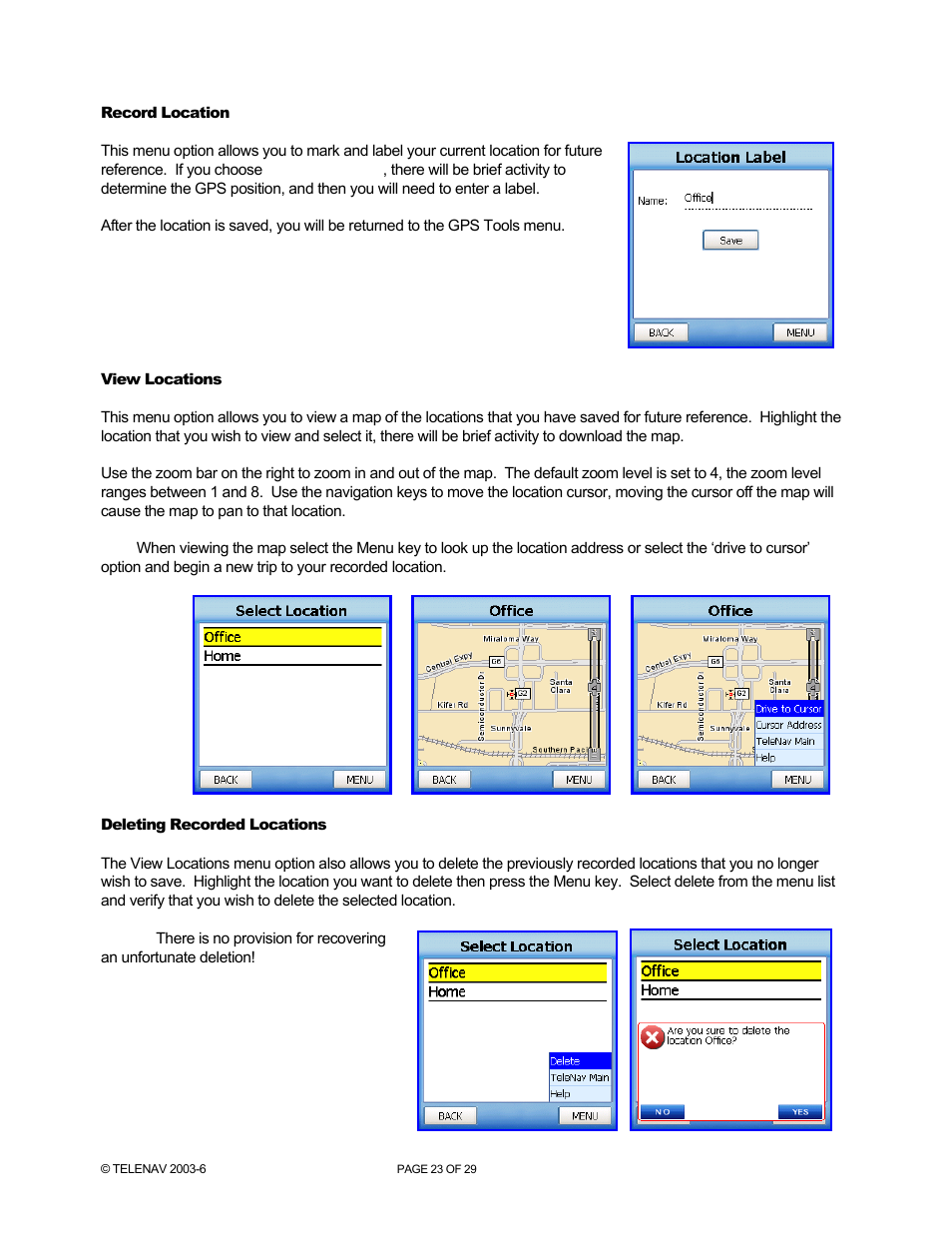 Telenav for Verizon Supported Devices: v4.1 for Palm Treo 700w User Manual | Page 23 / 29