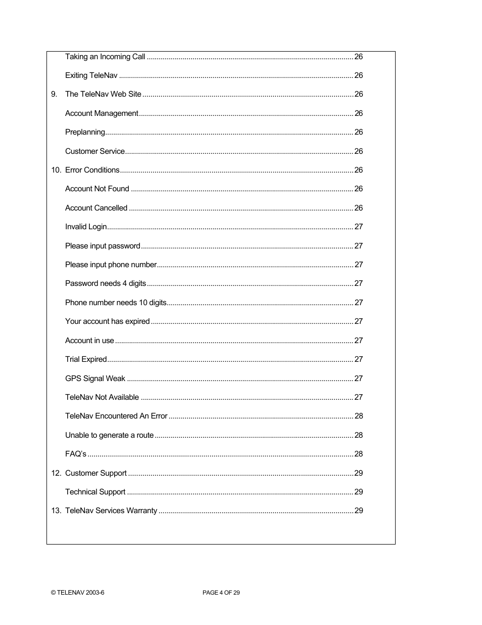 Telenav for Verizon Supported Devices: v4.1 for Palm Treo 700w User Manual | Page 4 / 29
