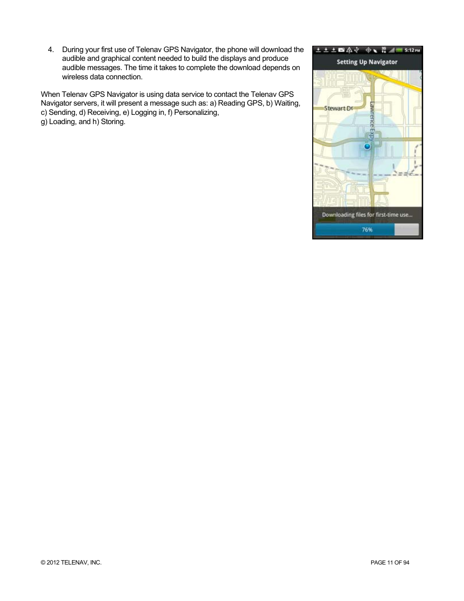 Telenav for T-Mobile Supported Devices: v7.1 for Android phones User Manual | Page 11 / 94