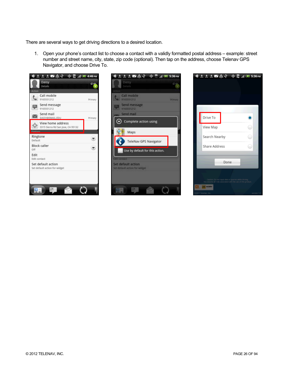 9 other ways to get directions, Other ways to get directions | Telenav for T-Mobile Supported Devices: v7.1 for Android phones User Manual | Page 26 / 94