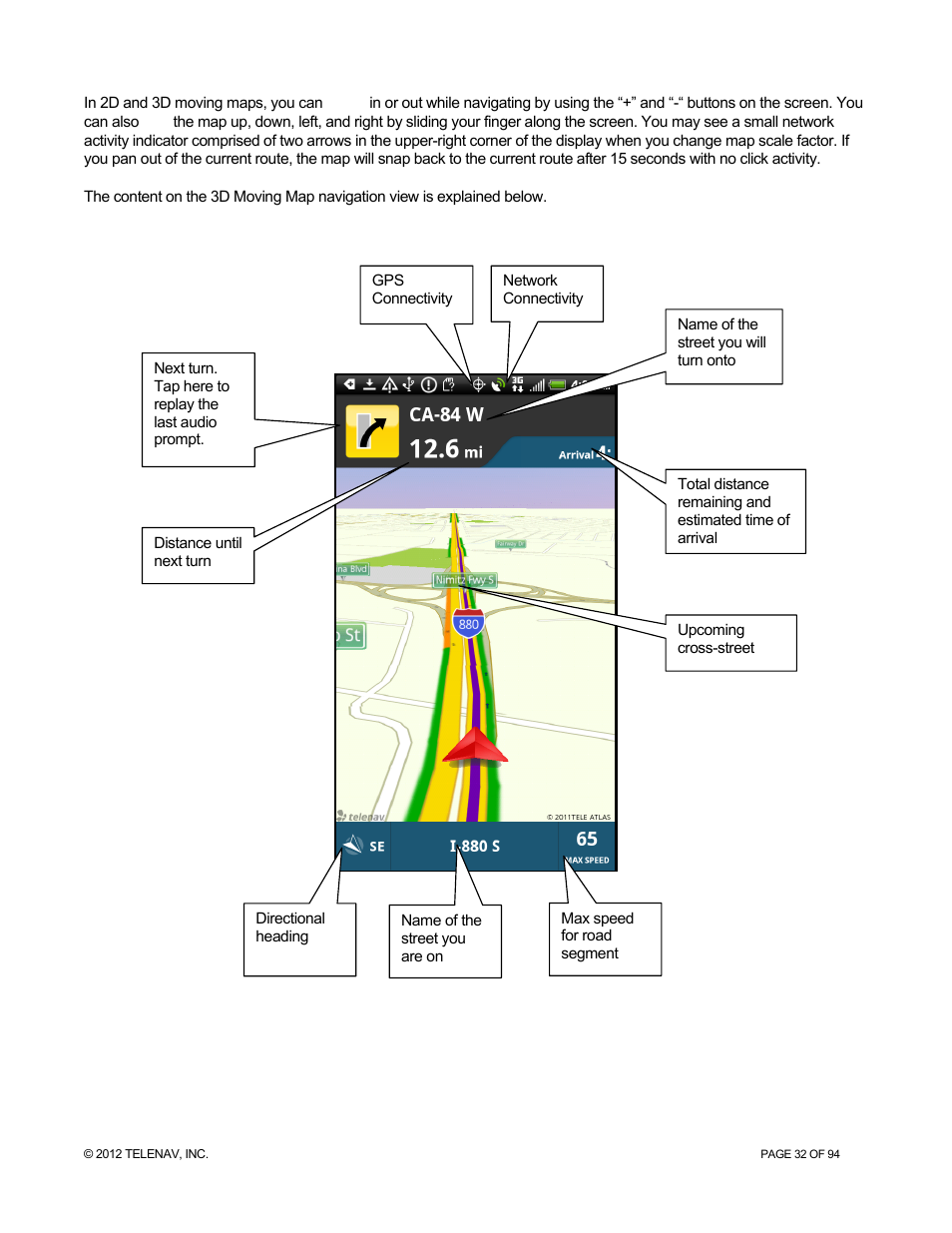 Telenav for T-Mobile Supported Devices: v7.1 for Android phones User Manual | Page 32 / 94