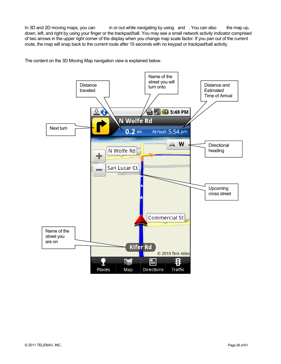 Telenav for T-Mobile Supported Devices: v6.2 for Android phones User Manual | Page 26 / 61