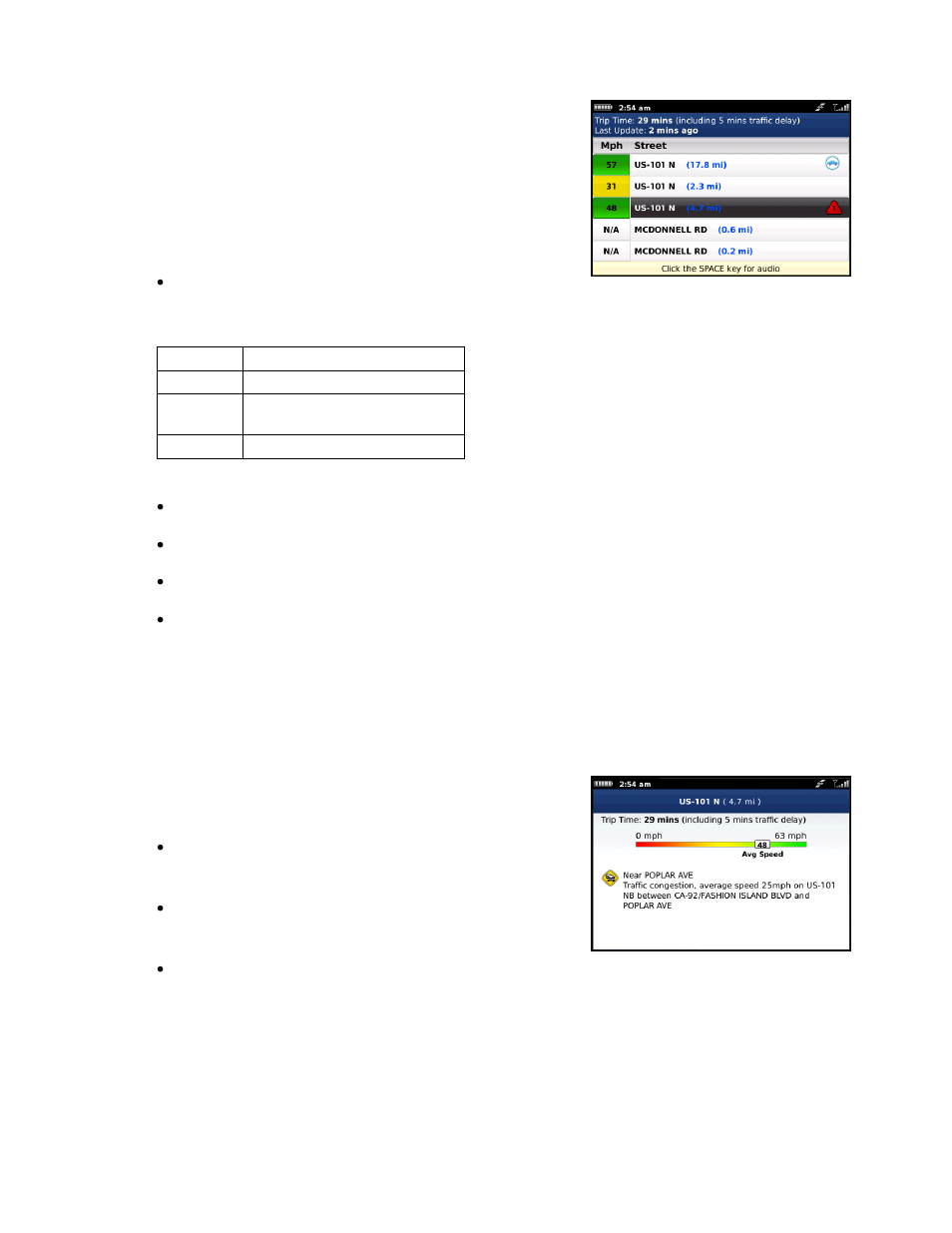 Traffic summary | Telenav for T-Mobile Supported Devices: v6.0 for BlackBerry smartphones User Manual | Page 29 / 58