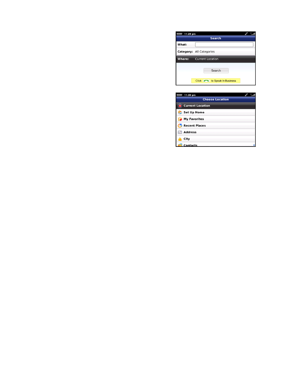Define a location | Telenav for T-Mobile Supported Devices: v6.0 for BlackBerry smartphones User Manual | Page 36 / 58