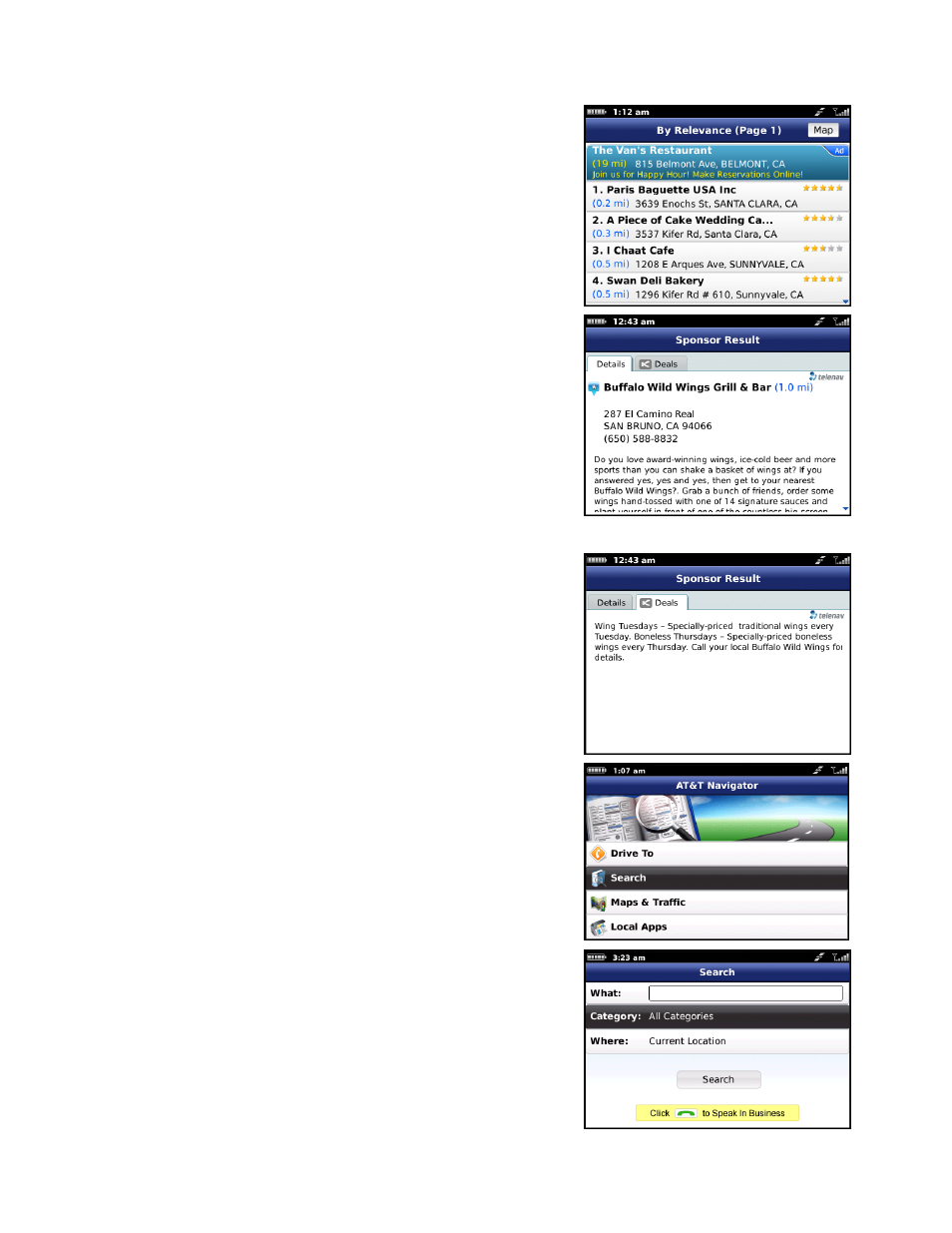 Sponsored results, Search for gas by price | Telenav for T-Mobile Supported Devices: v6.0 for BlackBerry smartphones User Manual | Page 37 / 58