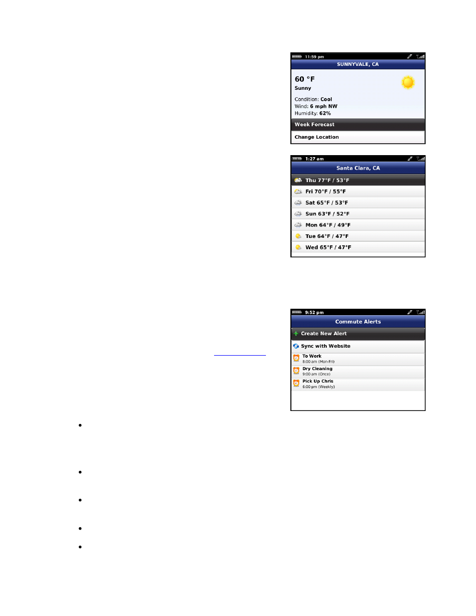 Commute alerts | Telenav for T-Mobile Supported Devices: v6.0 for BlackBerry smartphones User Manual | Page 45 / 58