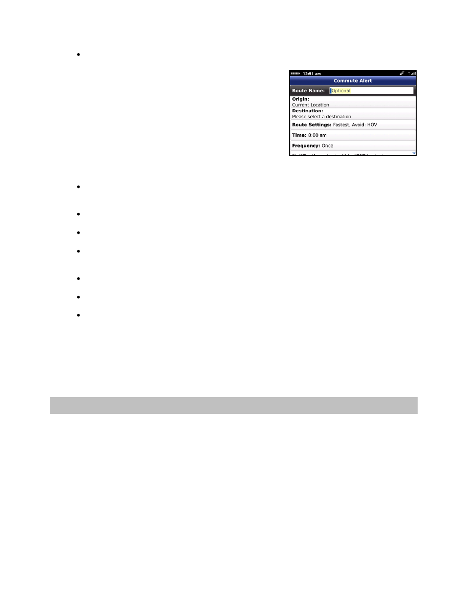 Create new alert, About | Telenav for T-Mobile Supported Devices: v6.0 for BlackBerry smartphones User Manual | Page 46 / 58