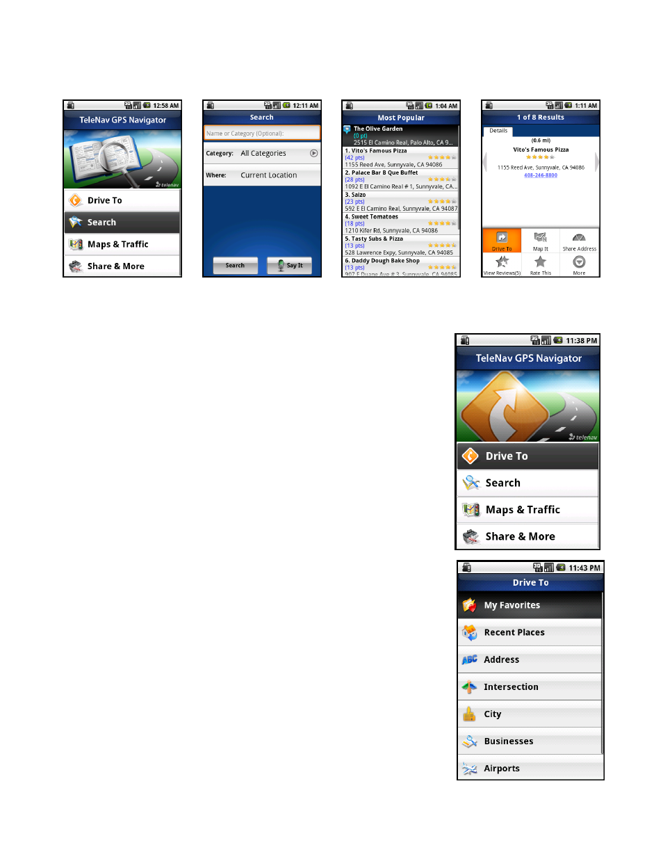 Telenav for Sprint Supported Devices: v5.8 for Android devices User Manual | Page 16 / 71