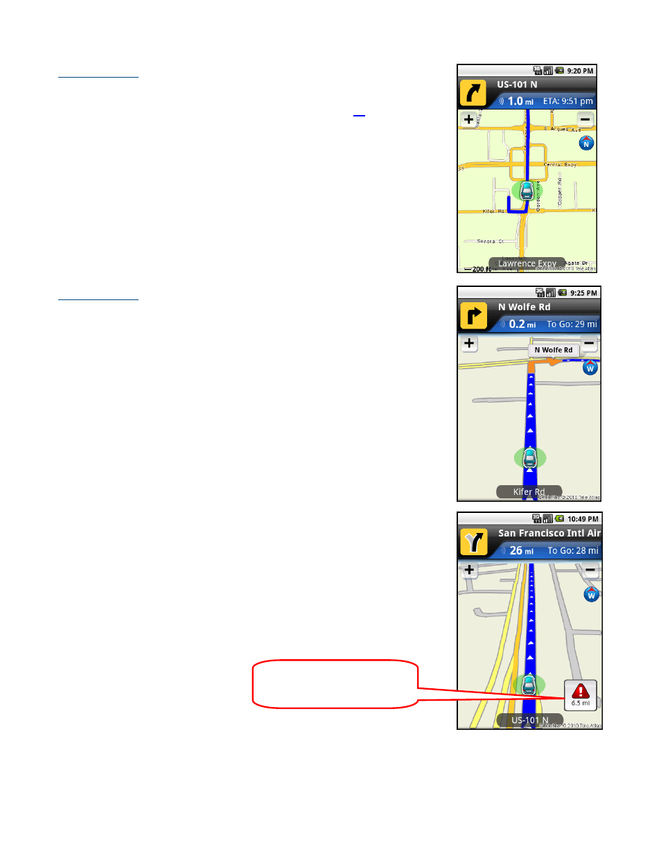 2d moving map, 3d moving map | Telenav for Sprint Supported Devices: v5.8 for Android devices User Manual | Page 31 / 71
