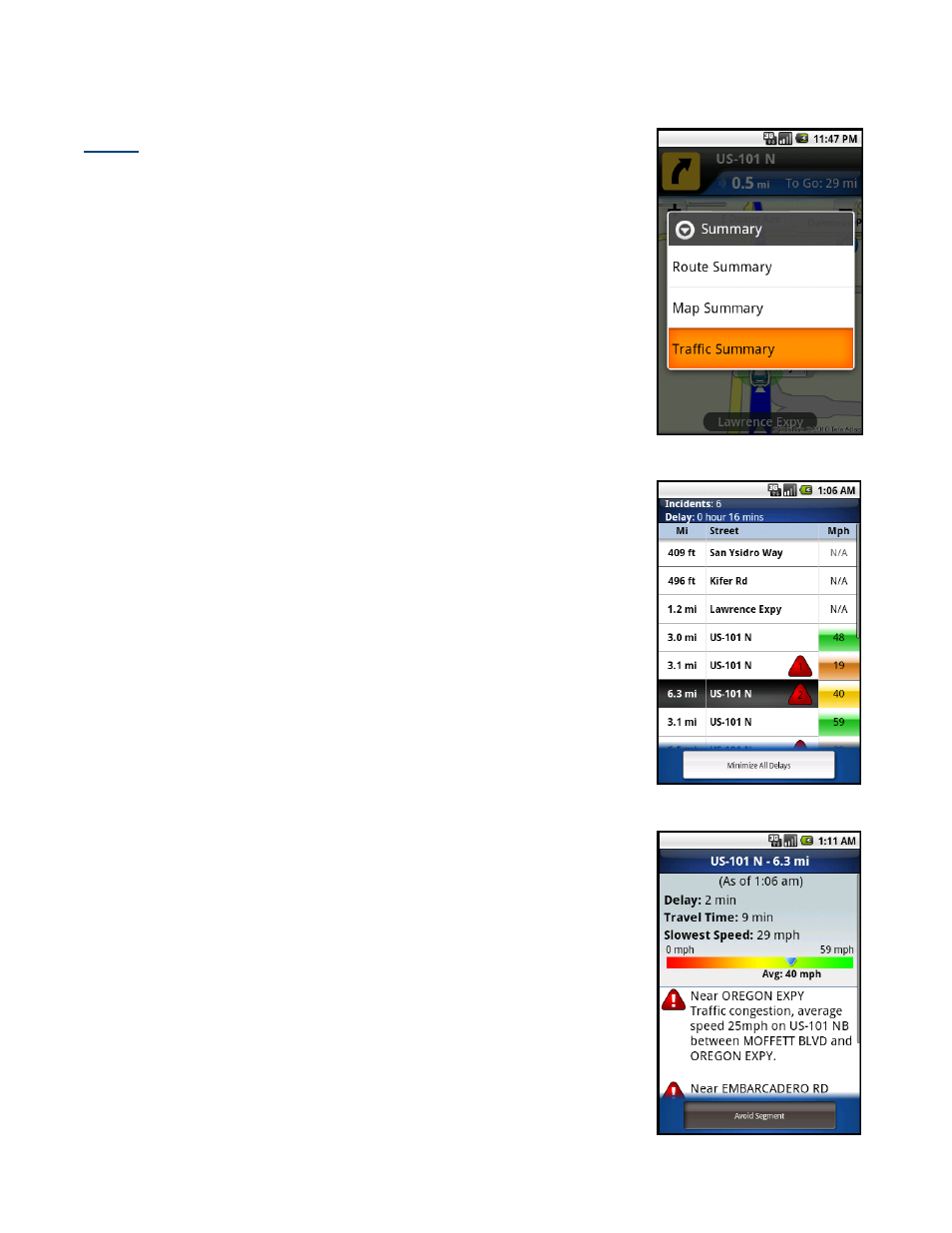 Re-routing options, Manual | Telenav for Sprint Supported Devices: v5.8 for Android devices User Manual | Page 36 / 71